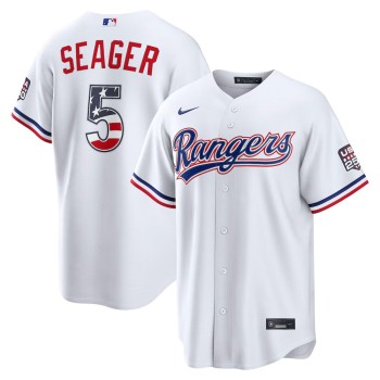 Men's Texas Rangers #5 Corey Seager Nike White USA 250 Fourth of July Home Stadium Jersey Men's Texas Rangers #5 Corey Seager Nike White USA 250 Fourth of July Home Stadium Jersey