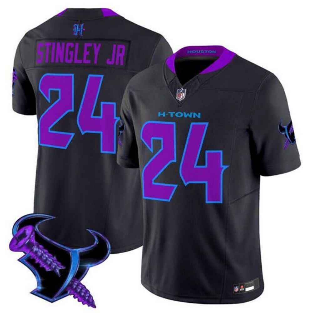 Men's Houston Texans #24 Derek Stingley Jr. Black F.U.S.E. 2025 DJ SCREW Vapor Limited Stitched Football Jersey