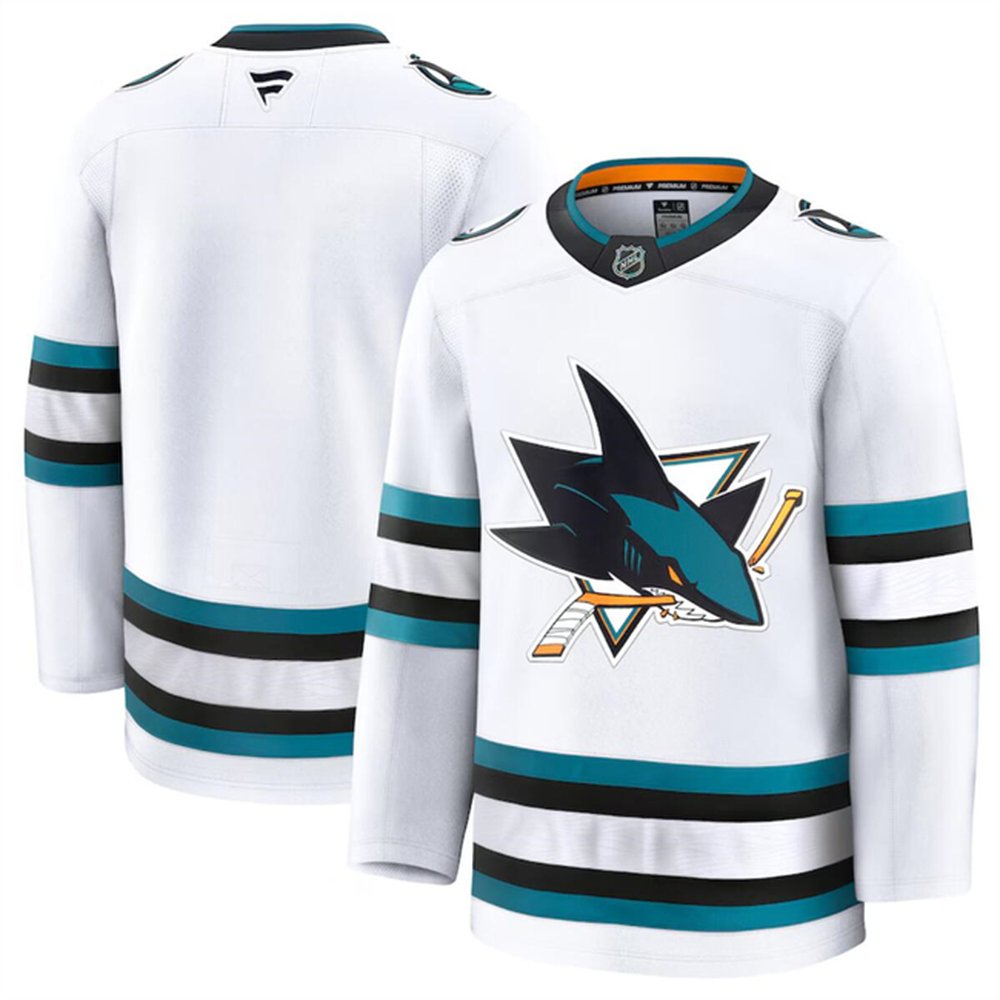 Youth San Jose Sharks Blank White 2024-25 Away Stitched Hockey Jersey