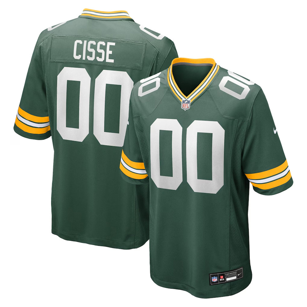 Men's Green Bay Packers Brandon Cisse Green 2026 NFL Draft Game Jersey Men's Green Bay Packers Brandon Cisse Green 2026 NFL Draft Game Jersey