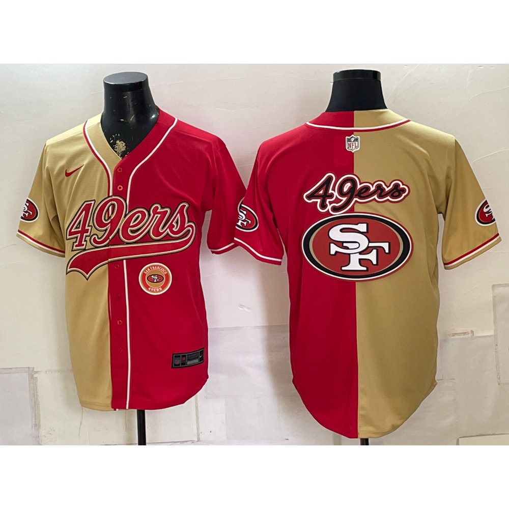 Youth San Francisco 49ers Red Split Cool Base Stitched Baseball Jersey