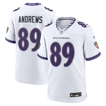 Men's Baltimore Ravens #89 Mark Andrews White Game Jersey Men's Baltimore Ravens #89 Mark Andrews White Game Jersey