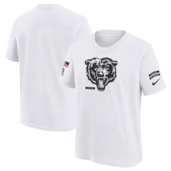 Youth Chicago Bears White 2024 Salute To Service T-Shirt Youth Chicago Bears White 2024 Salute To Service T-Shirt