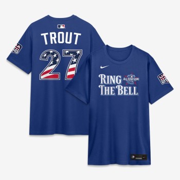 Men's American League #27 Mike Trout Nike Rush Blue 2026 All-Star Game Name & Number T-Shirt Men's American League #27 Mike Trout Nike Rush Blue 2026 All-Star Game Name & Number T-Shirt