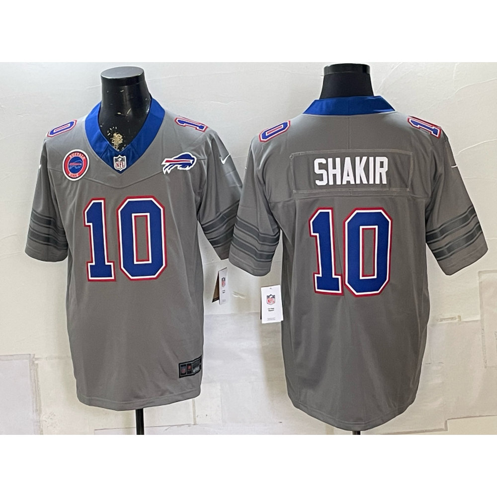 Youth Buffalo Bills #10 Khalil Shakir Nike Gray Vapor F.U.S.E. Limited Jersey Youth Buffalo Bills #10 Khalil Shakir Nike Gray Vapor F.U.S.E. Limited Jersey