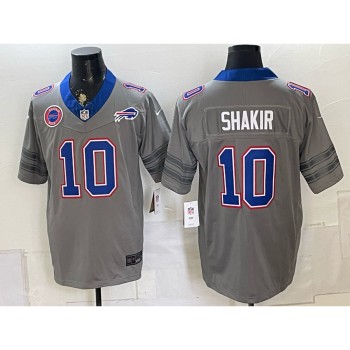 Youth Buffalo Bills #10 Khalil Shakir Nike Gray Vapor F.U.S.E. Limited Jersey Youth Buffalo Bills #10 Khalil Shakir Nike Gray Vapor F.U.S.E. Limited Jersey