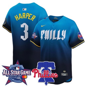 Men's Philadelphia Phillies #3 Bryce Harper Blue 2026 MLB All-Star Jersey Men's Philadelphia Phillies #3 Bryce Harper Blue 2026 MLB All-Star Jersey