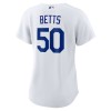 Women's Los Angeles Dodgers #50 Mookie Betts White 2024 World Series Home Home Replica Jersey