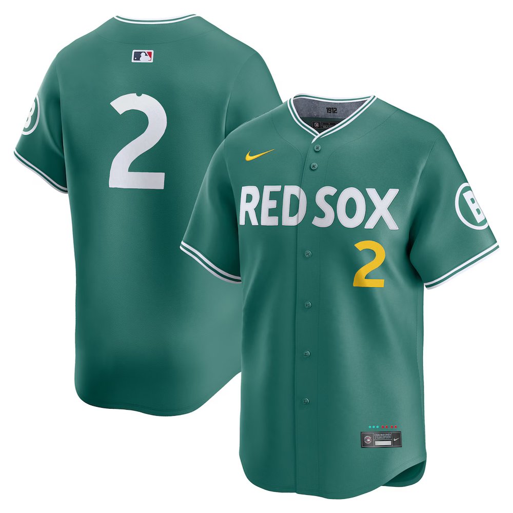 Men's Boston Red Sox #2 Alex Bregman Green 2025 City Connect Limited Player Jersey