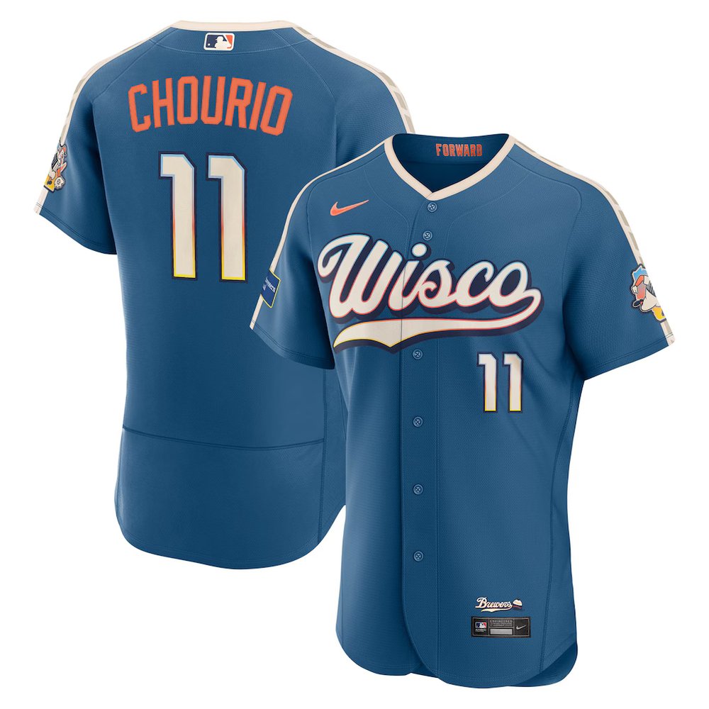 Youth Milwaukee Brewers #11 Jackson Chourio Nike Mineral Blue 2026 City Connect Authentic Sponsor Patch Jersey Youth Milwaukee Brewers #11 Jackson Chourio Nike Mineral Blue 2026 City Connect Authentic Sponsor Patch Jersey