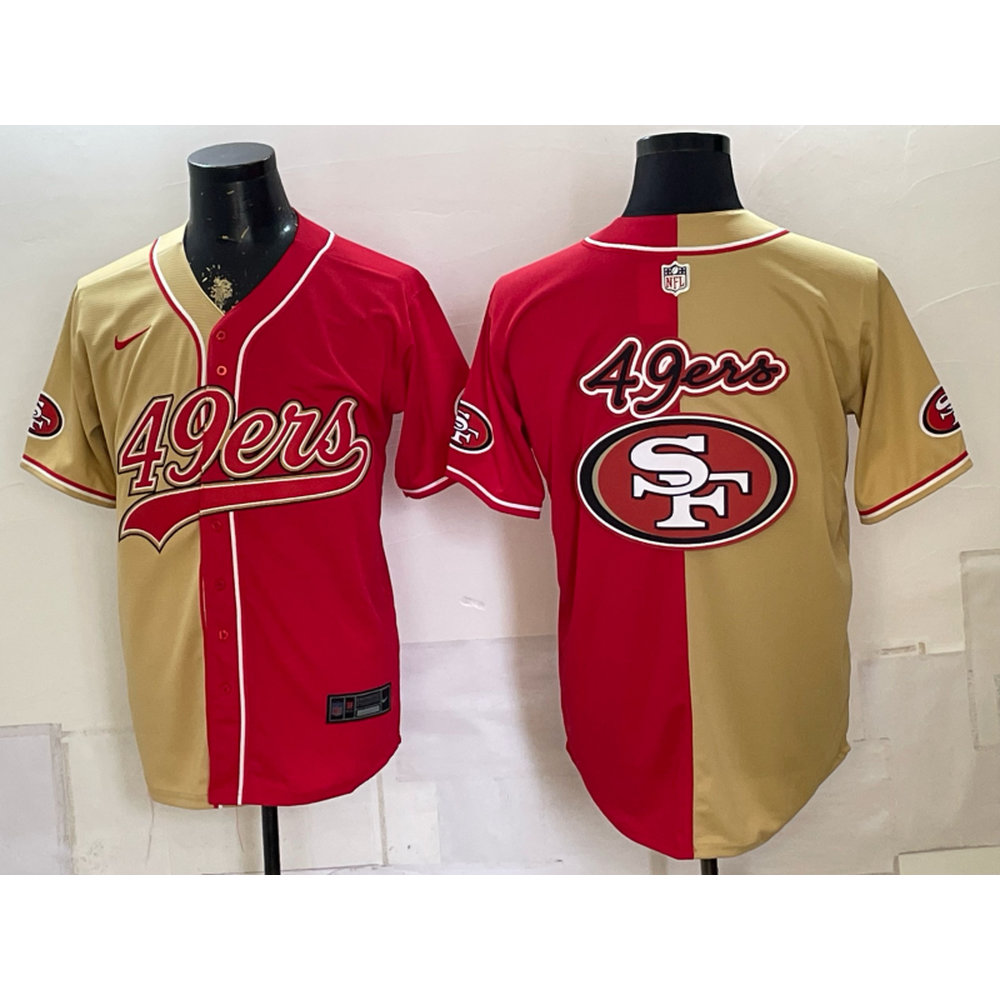 Youth San Francisco 49ers Red Split Cool Base Stitched Baseball Jersey
