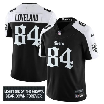 Men's Chicago Bears #84 Colston Loveland Black Alternate 'Gothic Monsters Edition' Vapor F.U.S.E. Limited Jersey Men's Chicago Bears #84 Colston Loveland Black Alternate 'Gothic Monsters Edition' Vapor F.U.S.E. Limited Jersey