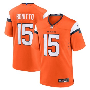 Men's Denver Broncos #15 Nik Bonitto Orange Team Game Jersey Men's Denver Broncos #15 Nik Bonitto Orange Team Game Jersey