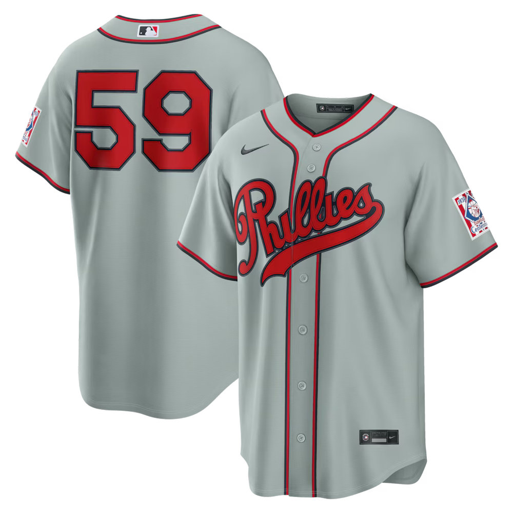 Men's Philadelphia Phillies #59 Jhoan Duran Nike Gray 2026 Field of Dreams Stadium Jersey