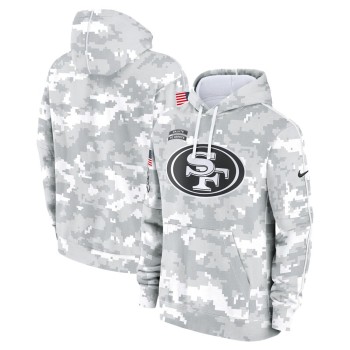 Youth San Francisco 49ers White/Gray 2024 Salute To Service Pullover Hoodie Youth San Francisco 49ers White/Gray 2024 Salute To Service Pullover Hoodie