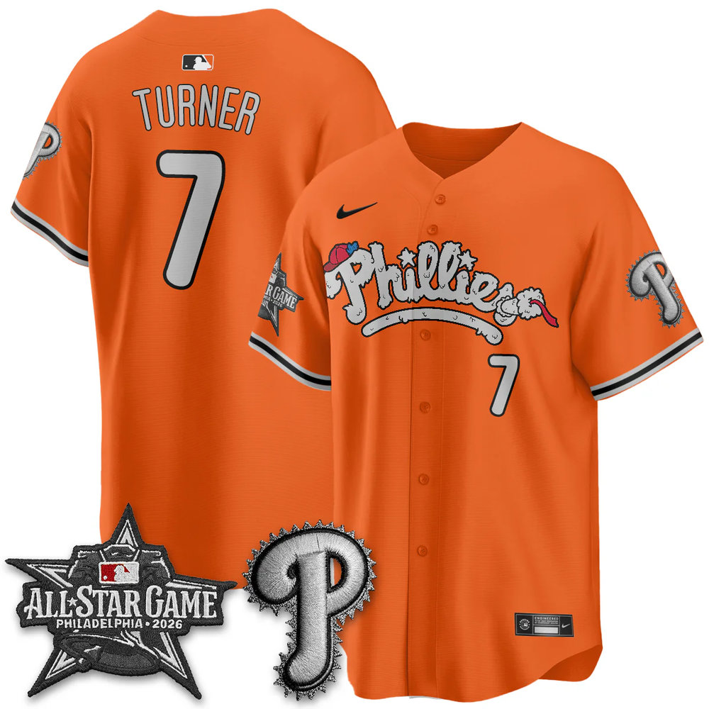 Men's Philadelphia Phillies #7 Trea Turner Orange 2026 MLB All-Star Jersey