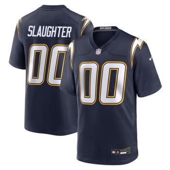 Men's Los Angeles Chargers Jake Slaughter Navy 2026 NFL Draft Game Jersey Men's Los Angeles Chargers Jake Slaughter Navy 2026 NFL Draft Game Jersey