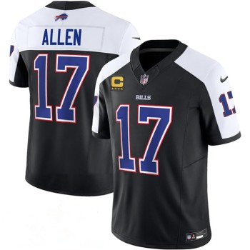 Men's Buffalo Bills #17 Josh Allen Black Alternate 2026 4-Star C Patch Vapor F.U.S.E. Untouchable Limited Jersey