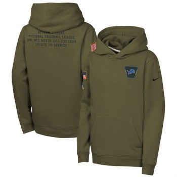 Youth Detroit Lions Olive 2025 Salute to Service Club Fleece Hoodie Youth Detroit Lions Olive 2025 Salute to Service Club Fleece Hoodie