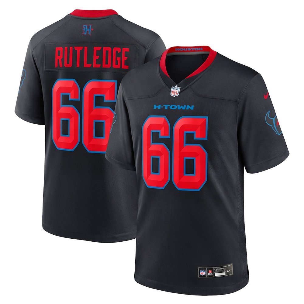 Men's Houston Texans #66 Keylan Rutledge Navy 2026 NFL Draft Game Jersey Men's Houston Texans #66 Keylan Rutledge Navy 2026 NFL Draft Game Jersey