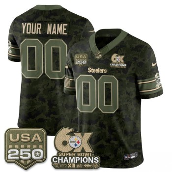 Men's Pittsburgh Steelers Camo 2026 Salute to Service Vapor F.U.S.E. Limited Custom Jersey Men's Pittsburgh Steelers Camo 2026 Salute to Service Vapor F.U.S.E. Limited Custom Jersey
