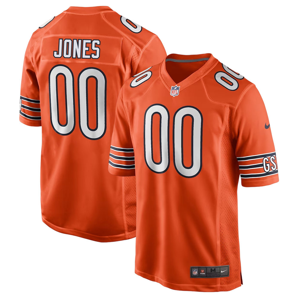 Men's Chicago Bears Logan Jones Orange 2026 NFL Draft Game Jersey Men's Chicago Bears Logan Jones Orange 2026 NFL Draft Game Jersey