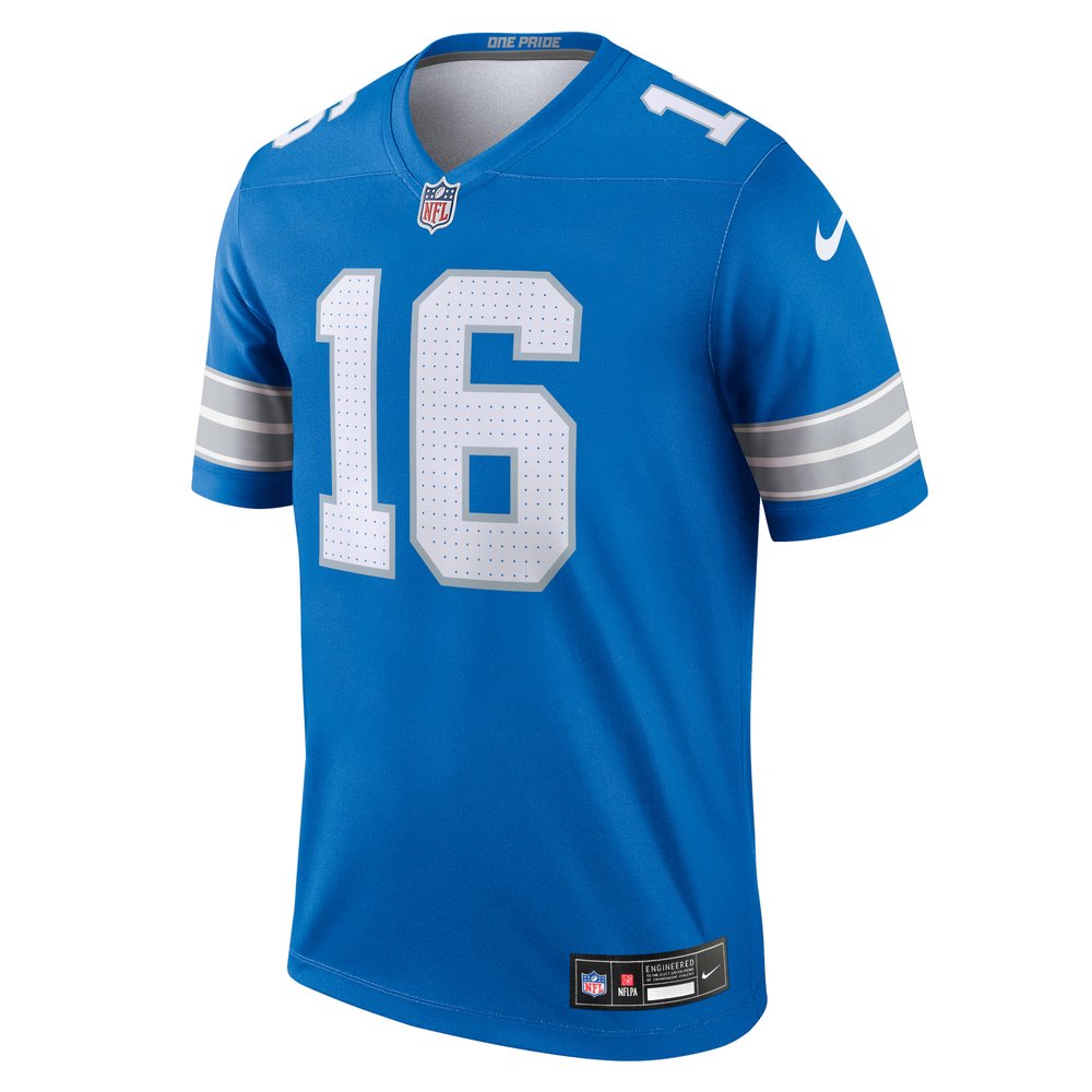 Men's Detroit Lions #16 Jared Goff Blue Legend Jersey