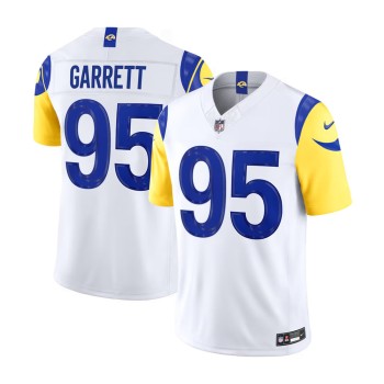 Men's Los Angeles Rams #95 Myles Garrett White Vapor F.U.S.E. Limited Jersey Men's Los Angeles Rams #95 Myles Garrett White Vapor F.U.S.E. Limited Jersey