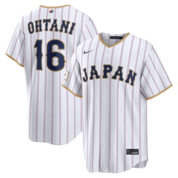 Men's Japan Baseball #16 Shohei Ohtani White 2026 World Baseball Classic Home Stadium Jersey Men's Japan Baseball #16 Shohei Ohtani White 2026 World Baseball Classic Home Stadium Jersey