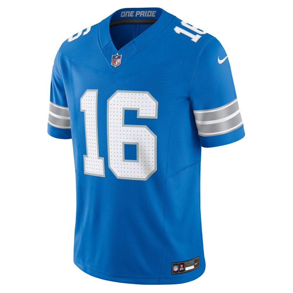 Men's Detroit Lions #16 Jared Goff Blue Vapor F.U.S.E. Limited Jersey