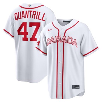 Men's Canada Baseball #47 Cal Quantrill White 2026 World Baseball Classic Home Stadium Jersey Men's Canada Baseball #47 Cal Quantrill White 2026 World Baseball Classic Home Stadium Jersey