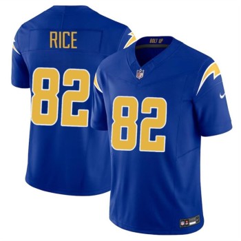 Men's Los Angeles Chargers #82 Brenden Rice Royal 2024 Draft F.U.S.E Vapor Limited Stitched Football Jersey Men's Los Angeles Chargers #82 Brenden Rice Royal 2024 Draft F.U.S.E Vapor Limited Stitched Football Jersey