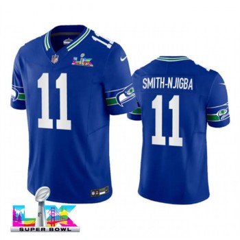 Men's Seattle Seahawks #11 Jaxon Smith-Njigba Royal Super Bowl LX F.U.S.E. Vapor Limited Stitched Football Jersey