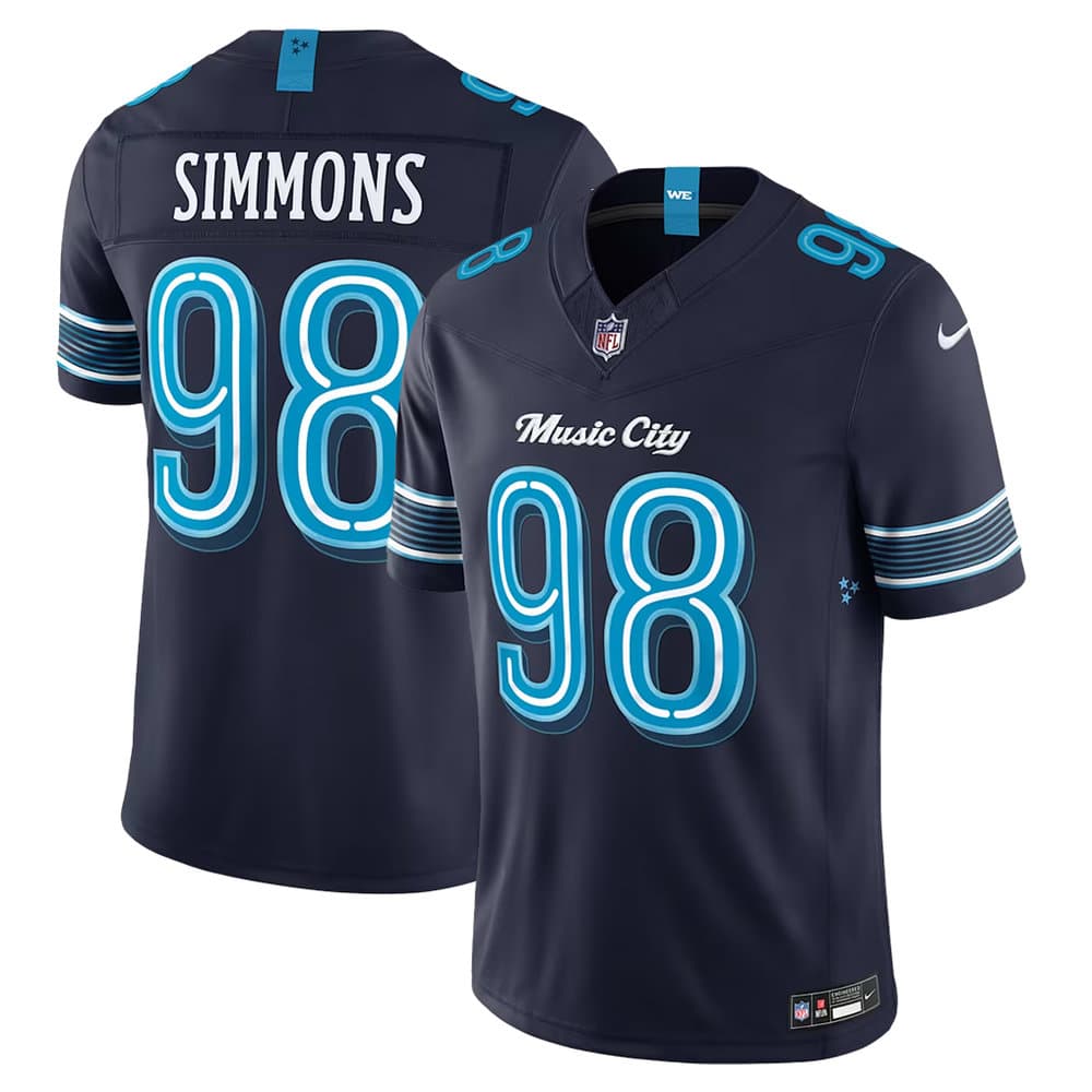 Men's Tennessee Titans #98 Jeffery Simmons Navy 2026 Rivalries Collection Vapor F.U.S.E. Limited Jersey Men's Tennessee Titans #98 Jeffery Simmons Navy 2026 Rivalries Collection Vapor F.U.S.E. Limited Jersey