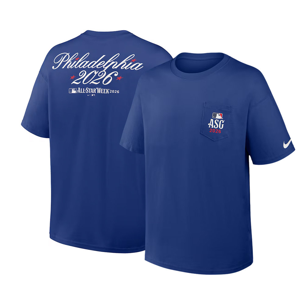 Men's 2026 MLB All-Star Game Nike Royal Max90 Pocket T-Shirt Men's 2026 MLB All-Star Game Nike Royal Max90 Pocket T-Shirt