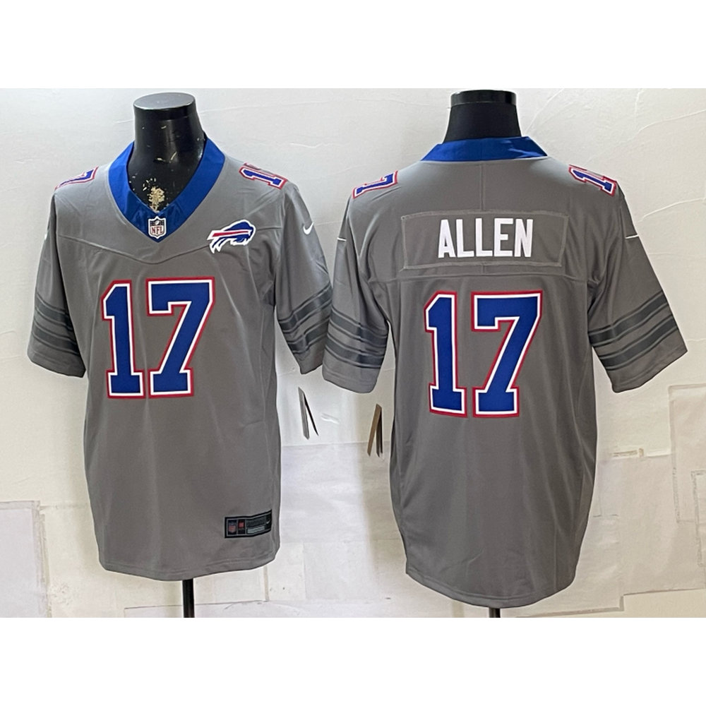Men's Buffalo Bills #17 Josh Allen Nike Gray Vapor F.U.S.E. Limited Jersey