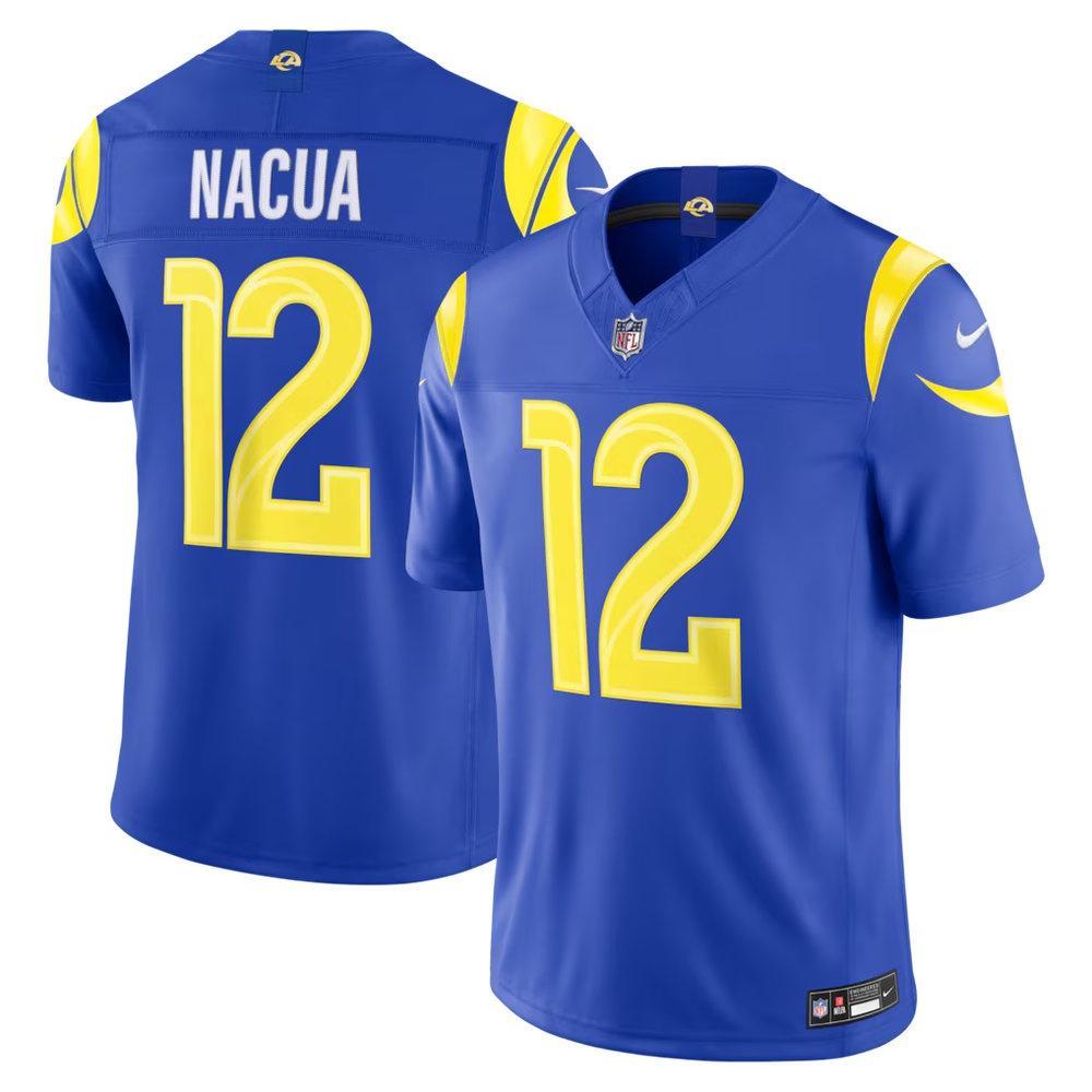 Men's Los Angeles Rams #12 Puka Nacua Royal Vapor F.U.S.E. Sewn Down Limited Jersey