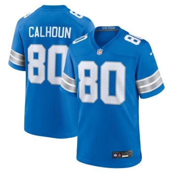 Men's Detroit Lions Jalon Calhoun  Blue Game Jersey