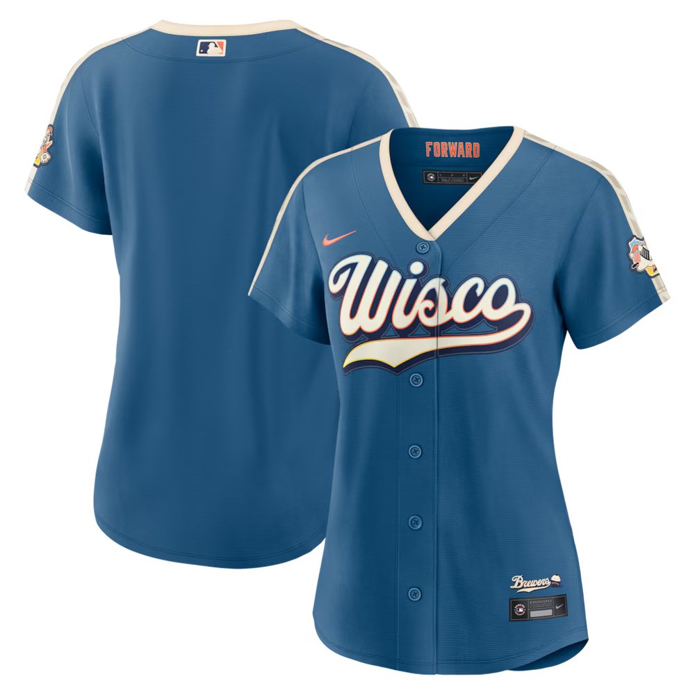 Women's Milwaukee Brewers Nike Mineral Blue 2026 City Connect Stadium Jersey Women's Milwaukee Brewers Nike Mineral Blue 2026 City Connect Stadium Jersey