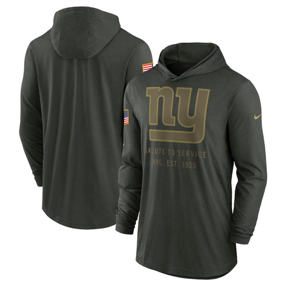 Men's New York Giants Forest Green 2025 Salute to Service Sideline Dri-FIT Lightweight Pullover Hoodie Men's New York Giants Forest Green 2025 Salute to Service Sideline Dri-FIT Lightweight Pullover Hoodie