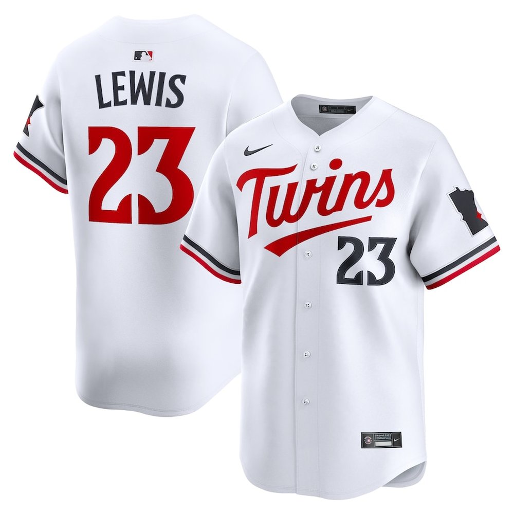 Men's Minnesota Twins #23 Royce Lewis White Home Limited Player Jersey Men's Minnesota Twins #23 Royce Lewis White Home Limited Player Jersey