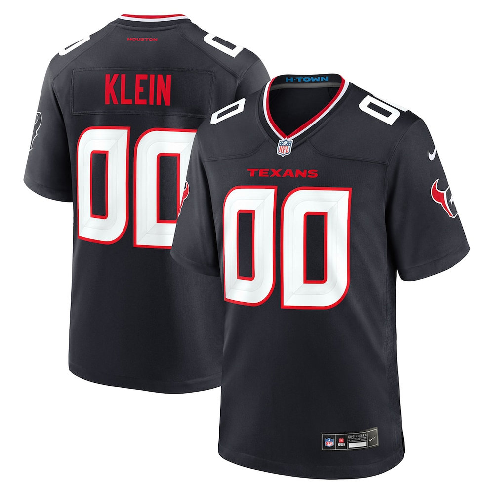 Men's Houston Texans Marlin Klein Black 2026 NFL Draft Game Jersey Men's Houston Texans Marlin Klein Black 2026 NFL Draft Game Jersey