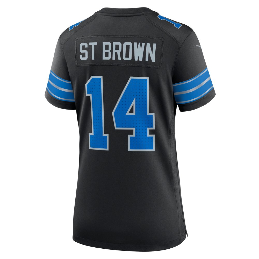 Women's Detroit Lions #14 Amon-Ra St. Brown Black 2nd Alternate Game Jersey