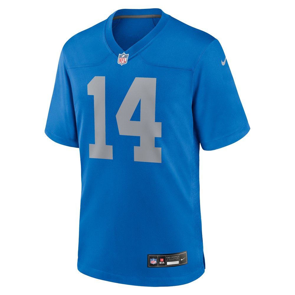 Men's Detroit Lions #14 Amon-Ra St.Brown Blue Alternate Game Jersey
