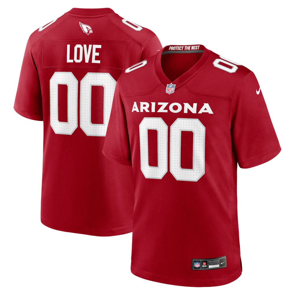 Men's Arizona Cardinals Jeremiyah Love Red 2026 NFL Draft Game Jersey Men's Arizona Cardinals Jeremiyah Love Red 2026 NFL Draft Game Jersey