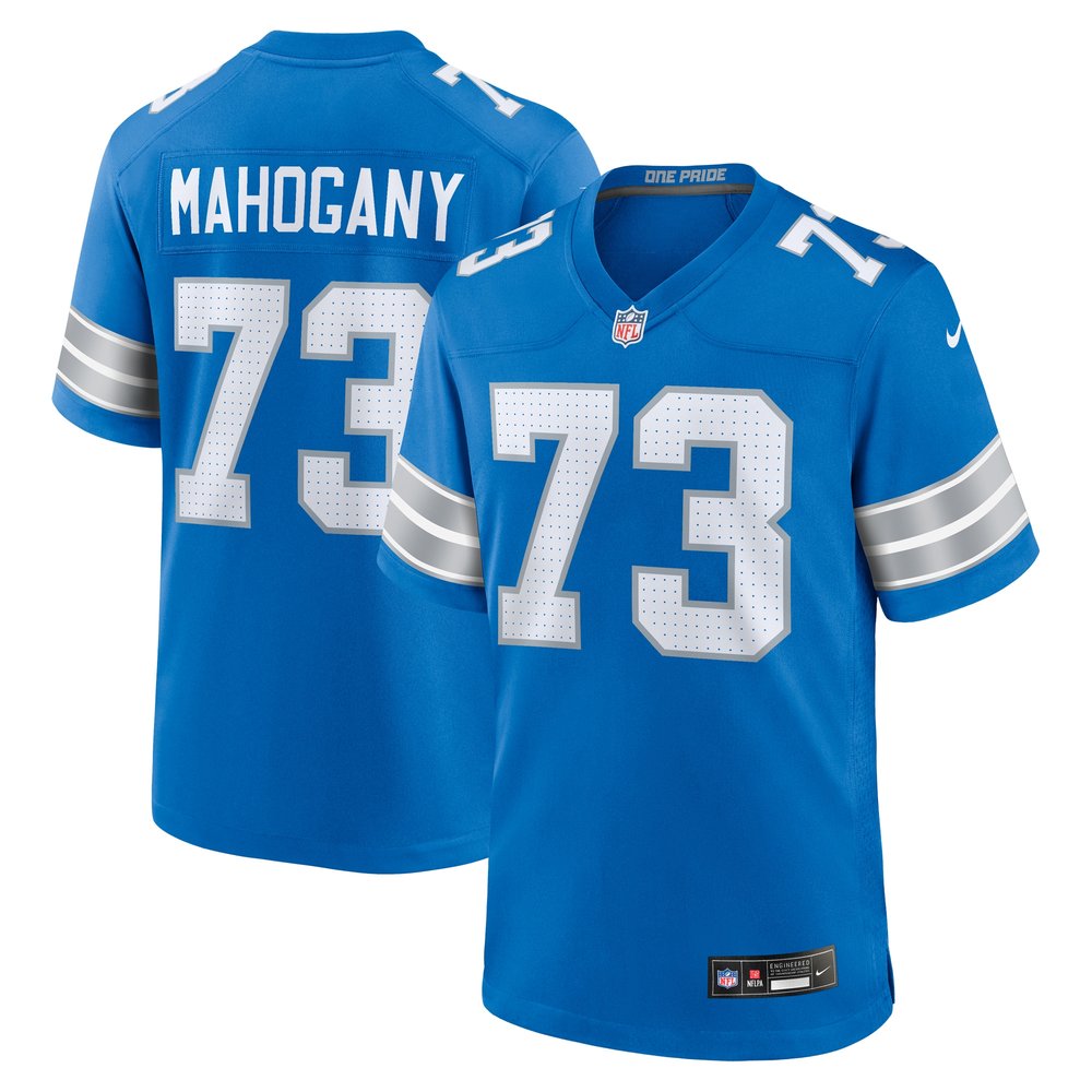 Men's Detroit Lions Christian Mahogany  Blue Team Game Jersey