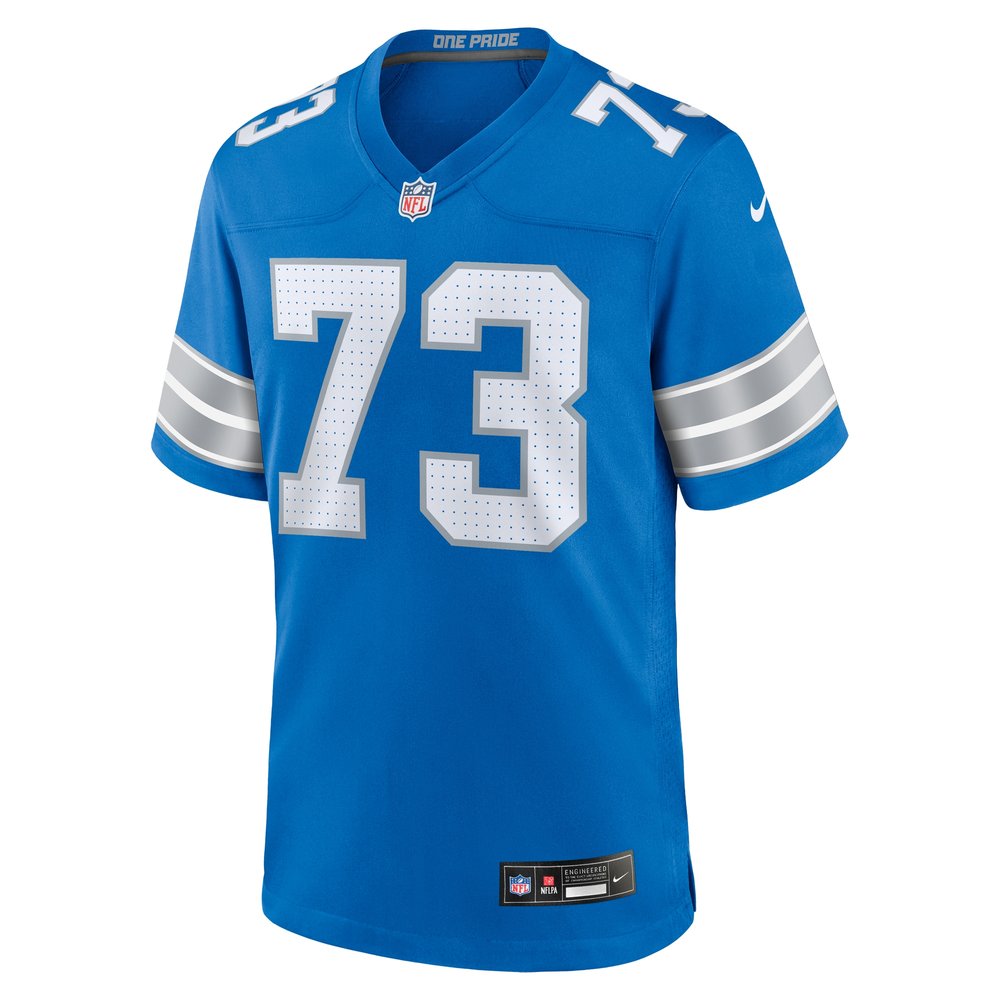Men's Detroit Lions Christian Mahogany  Blue Team Game Jersey