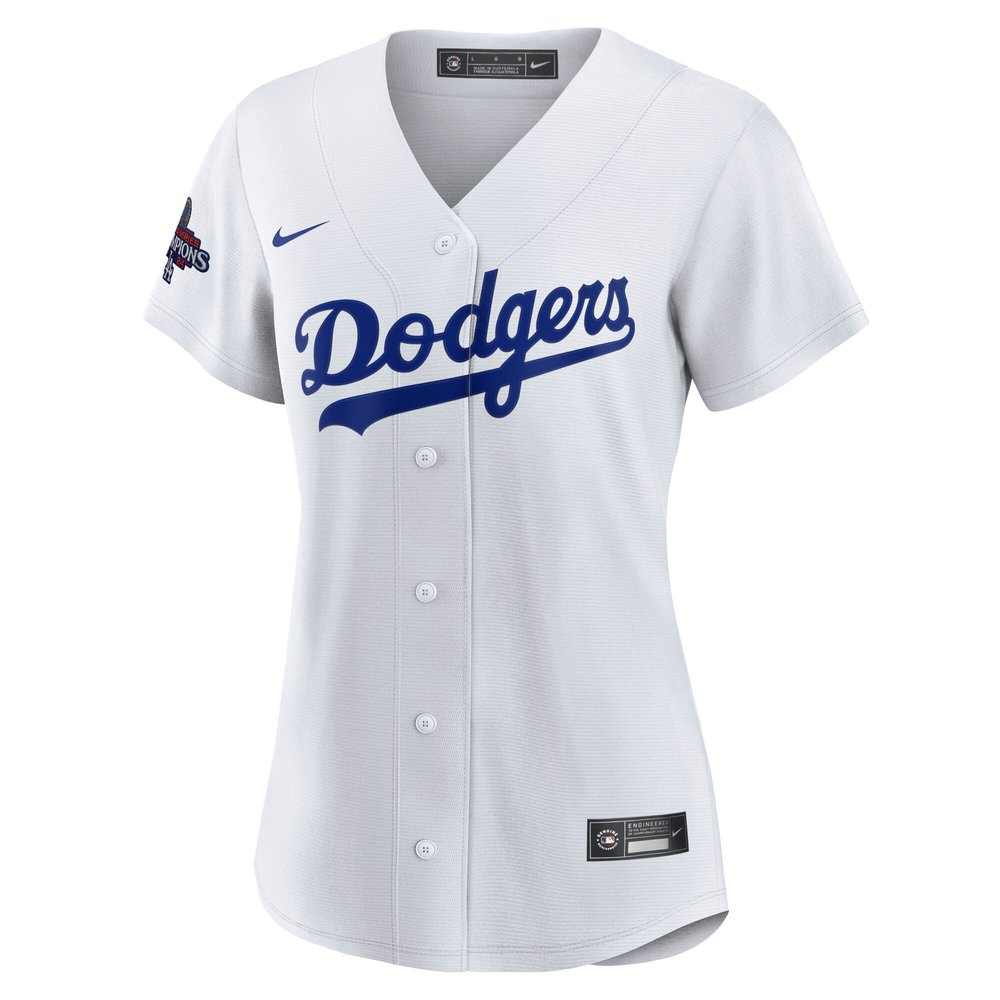 Women's Los Angeles Dodgers #17 Shohei Ohtani White 2024 World Series Champions Home Japanese Characters Replica Player Jersey Women's Los Angeles Dodgers #17 Shohei Ohtani White 2024 World Series Champions Home Japanese Characters Replica Player Jersey