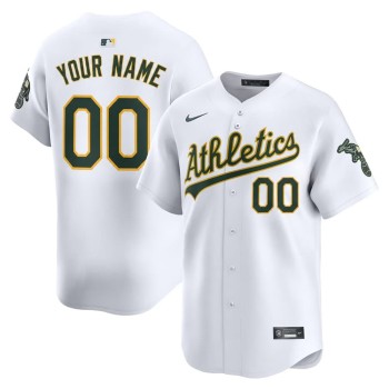 Youth Oakland Athletics White Home Limited Custom Jersey