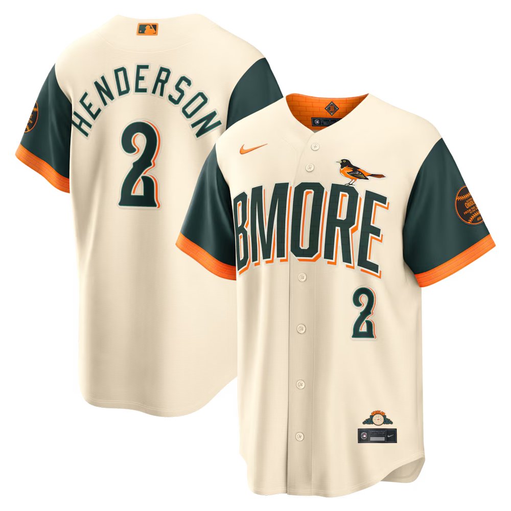 Men's Baltimore Orioles #2 Gunnar Henderson Nike Natural 2026 City Connect Stadium Jersey Men's Baltimore Orioles #2 Gunnar Henderson Nike Natural 2026 City Connect Stadium Jersey